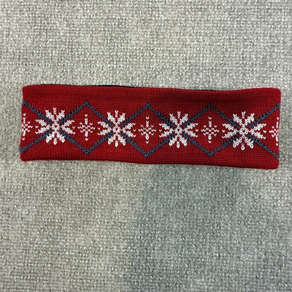VTG Merkley Headgear Red Wool Nordic Snowflake Winter Headband Ear Warmer Canada